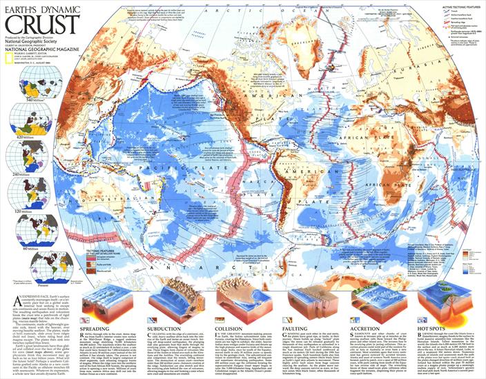 Mapy National Geographic. 539 map. Wysoka jakość - World Map - Earths Dynamic Crust 1985.jpg